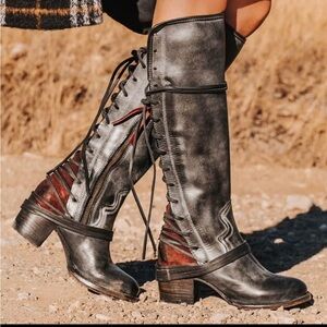 Freebird black and Brown Lace Up Boots coal